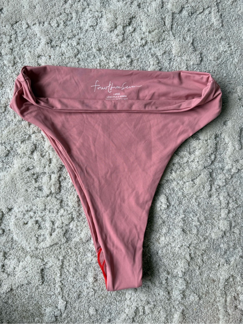 fourthreeSeven Pink High-Cut Bikini Bottom